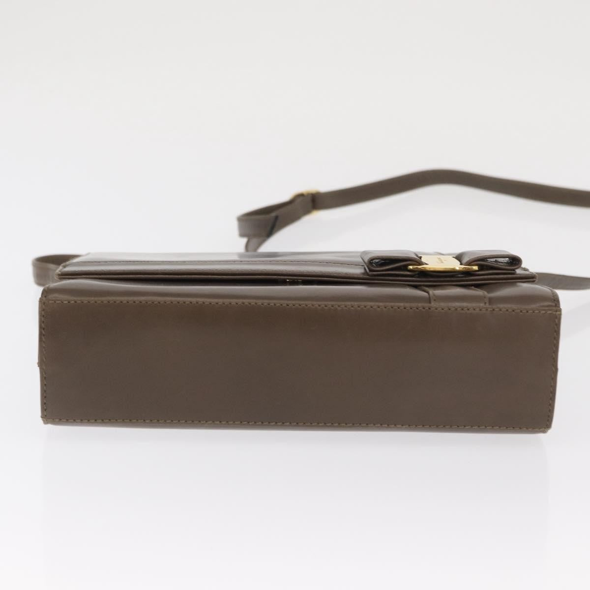 Salvatore Ferragamo Vara Leather Brown Leather Shoulder Bag Bag (Pre-Owned)