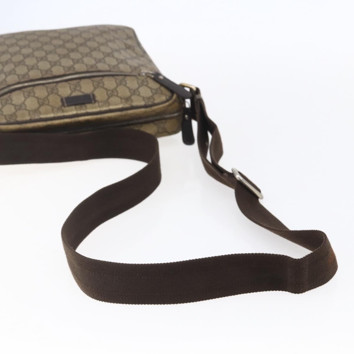 Gucci Front Zip Messenger Gg Coated Canvas Brown Canvas Shoulder Bag Bag (Pre-Owned)