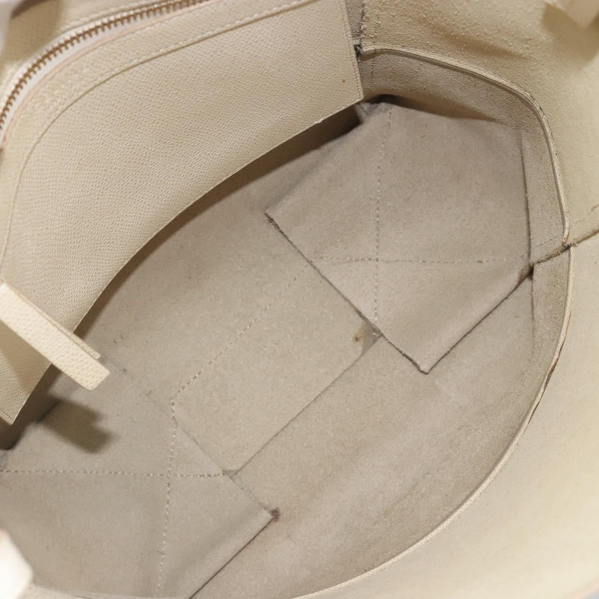 Celine Vertical Bi-Cabas Tote Leather Beige Leather Tote Bag Bag (Pre-Owned)