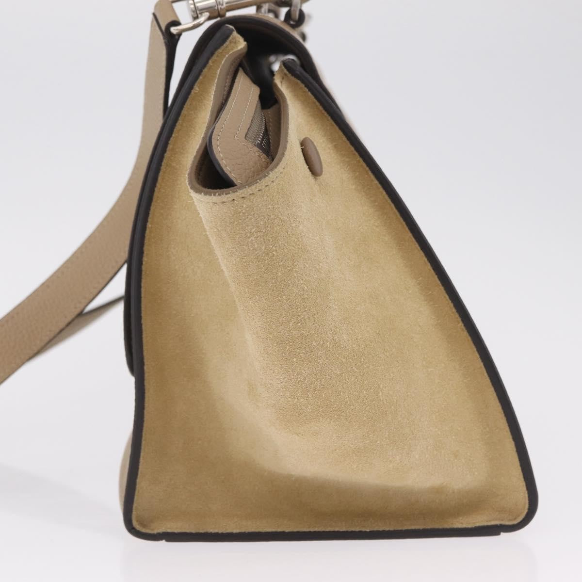 Celine Trapeze Leather Beige Leather Handbag (Pre-Owned)