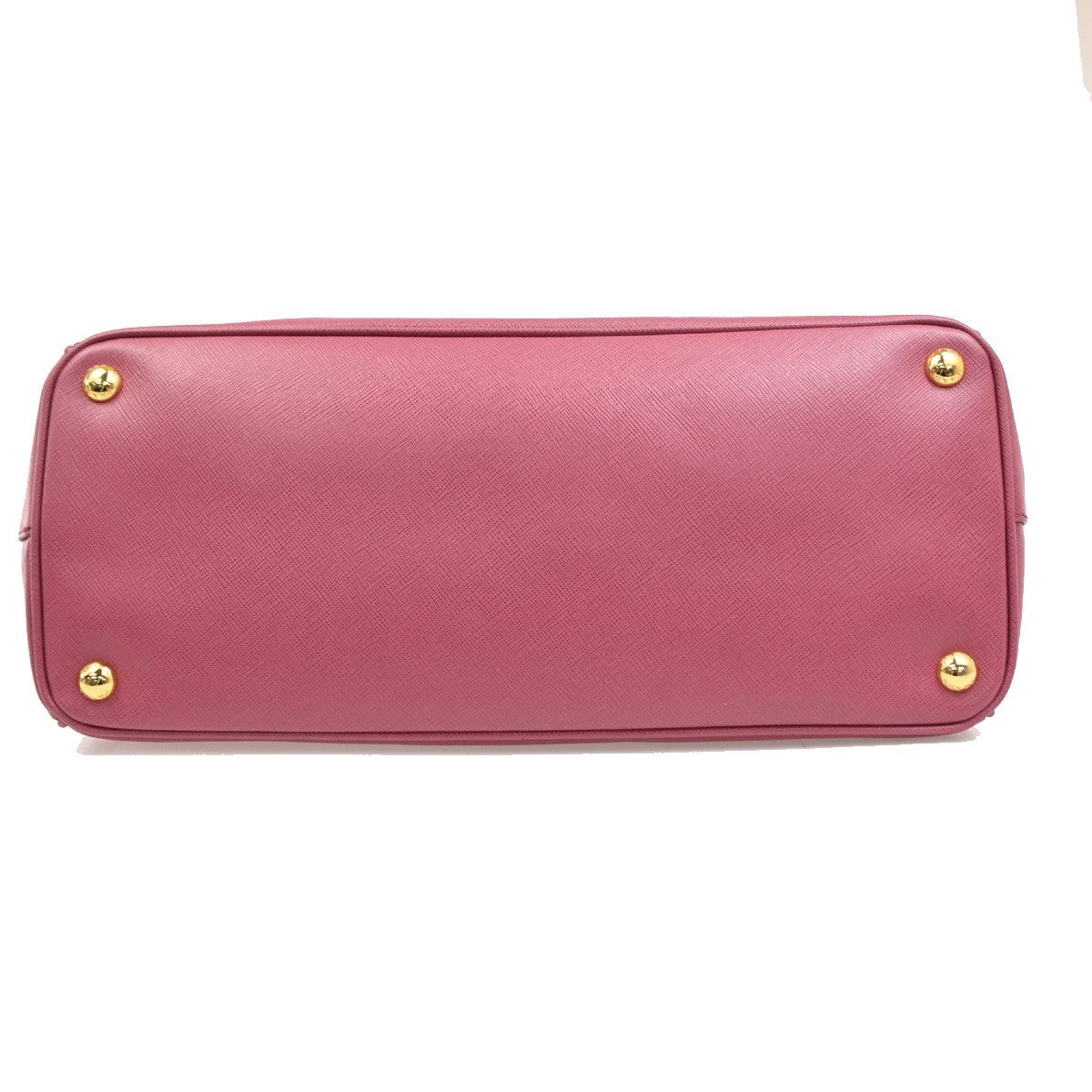 Prada Double Zip Lux Convertible Saffiano Leather Pink Leather Tote Bag Bag (Pre-Owned)