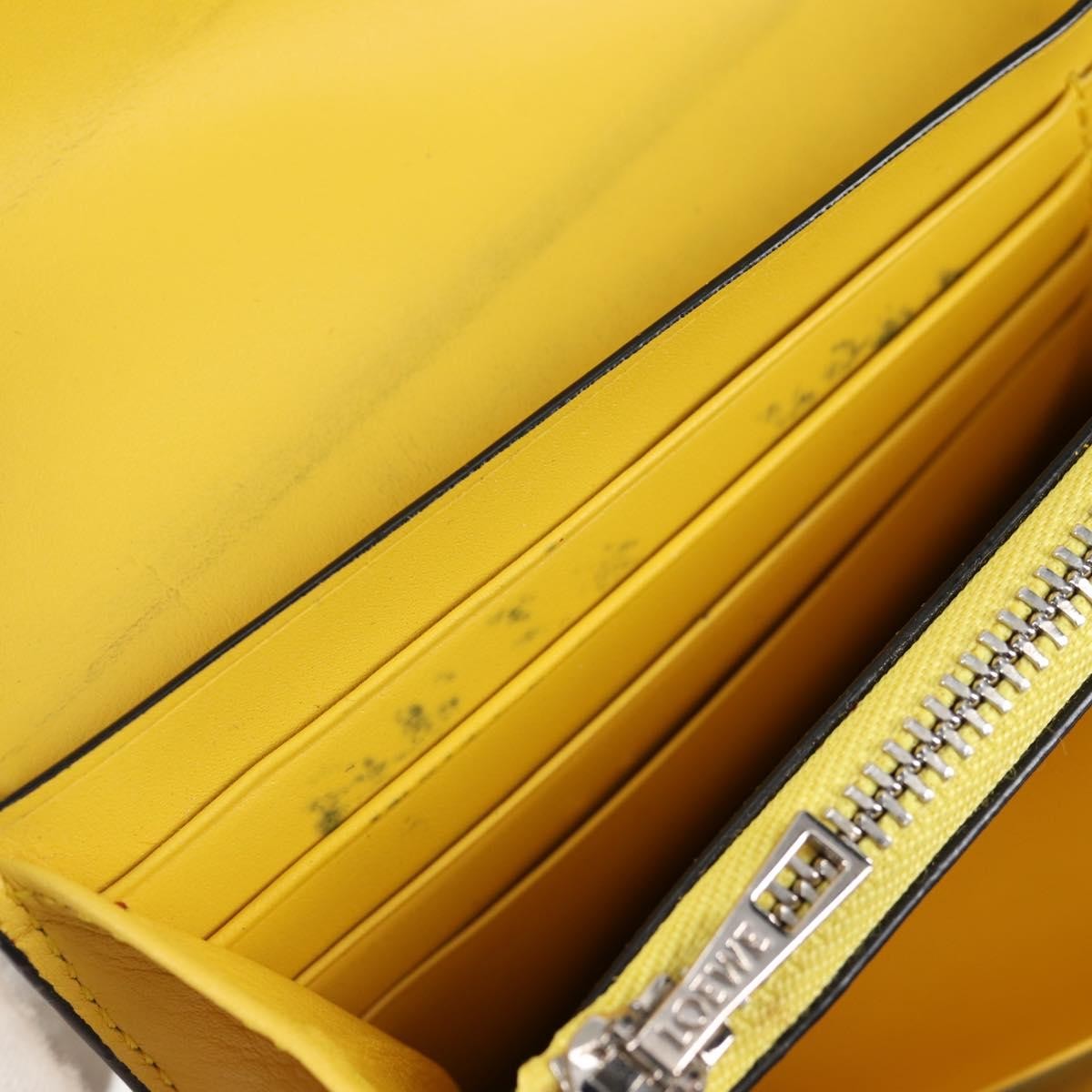 Loewe Puzzle Zip Leather Yellow Leather Wallets Accessory (Pre-Owned)