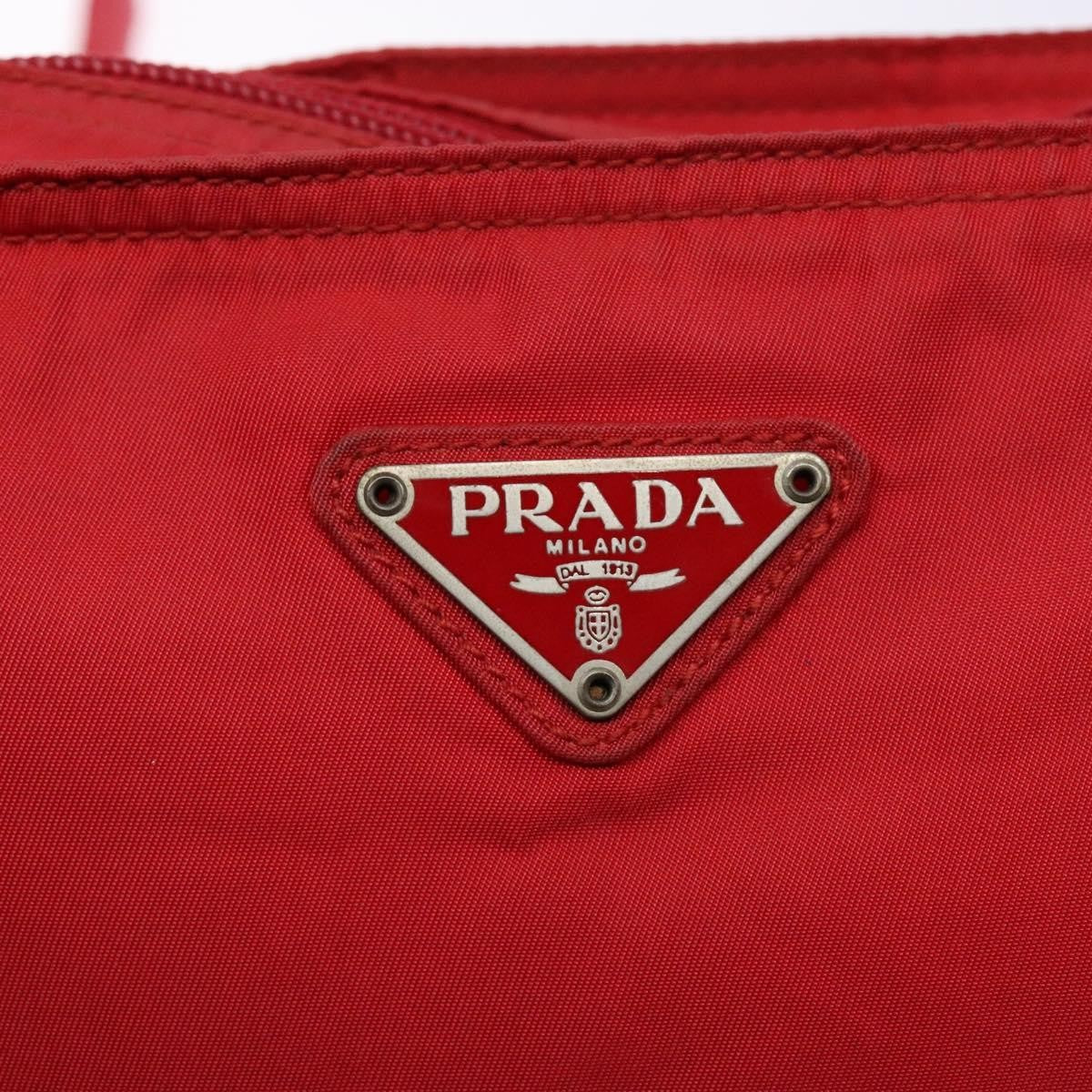 Prada Flat Messenger Tessuto Red Nylon Bag (Pre-Owned)