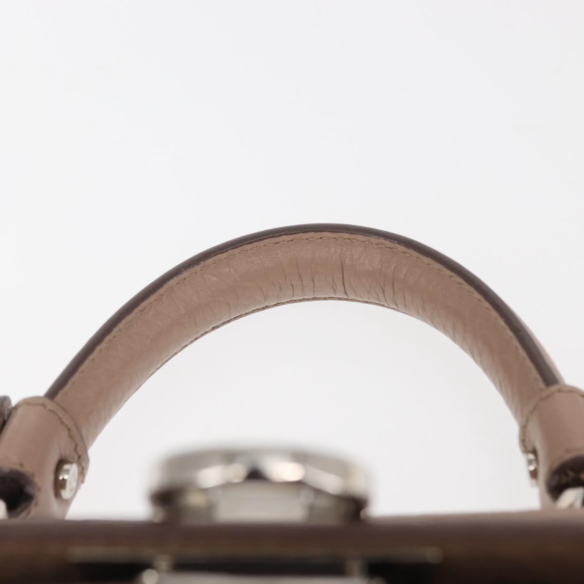 Salvatore Ferragamo Sofia Satchel Grainy Leather Beige Leather Handbag (Pre-Owned)