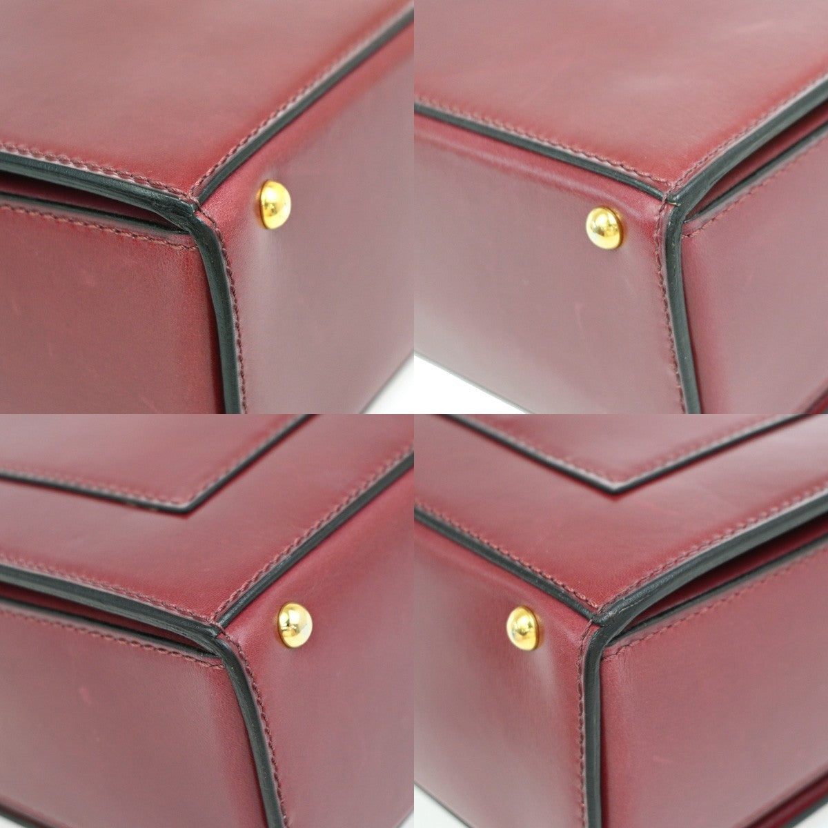 Celine Vintage Leather Red Leather Shoulder Bag Bag (Pre-Owned)