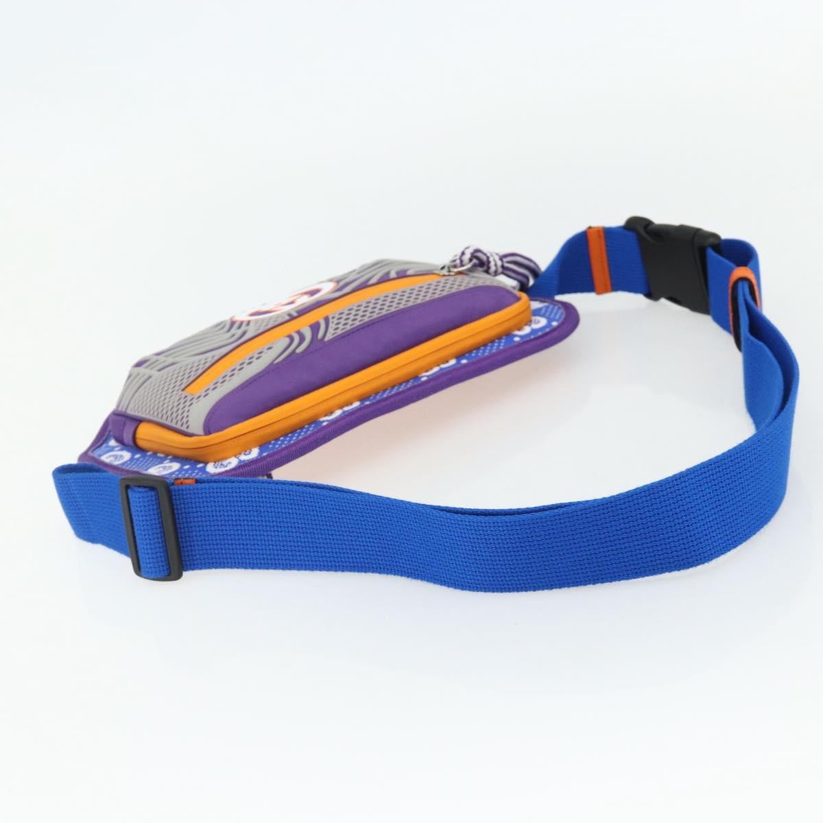 Gucci Panelled Front Pocket Belt Gg Jacquard Nylon And Rubber Purple Nylon Handbag (Pre-Owned)