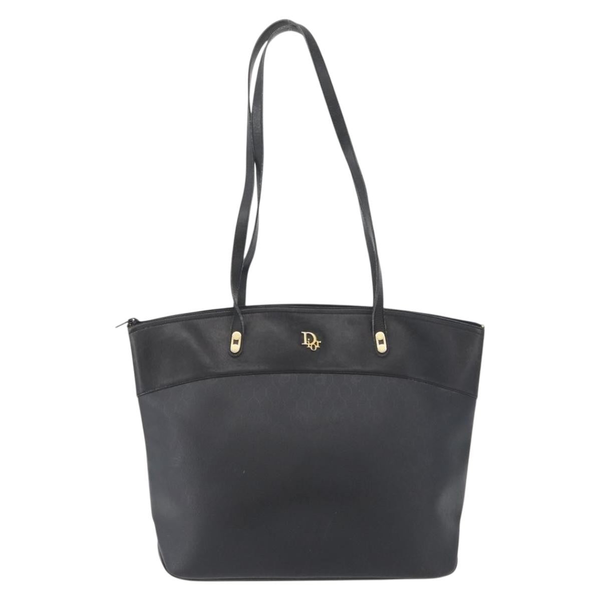 Christian Dior Vintage Honeycomb Canvas Black Pvc Shoulder Bag Bag (Pre-Owned)
