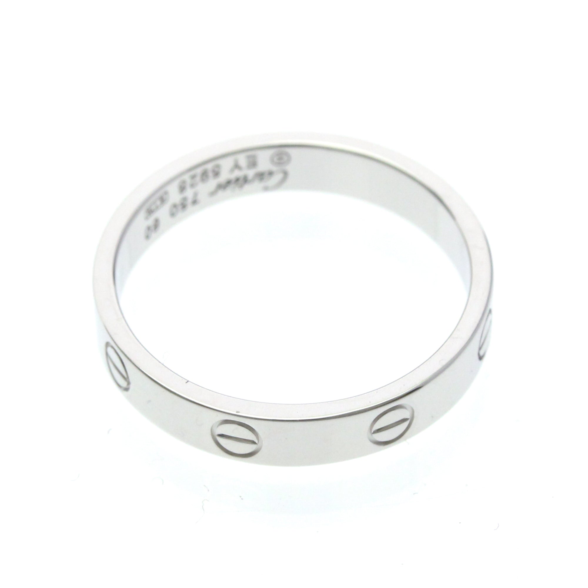 Cartier Love Wedding Band 18K White Gold Silver White_Gold Ring Jewelry (Pre-Owned)
