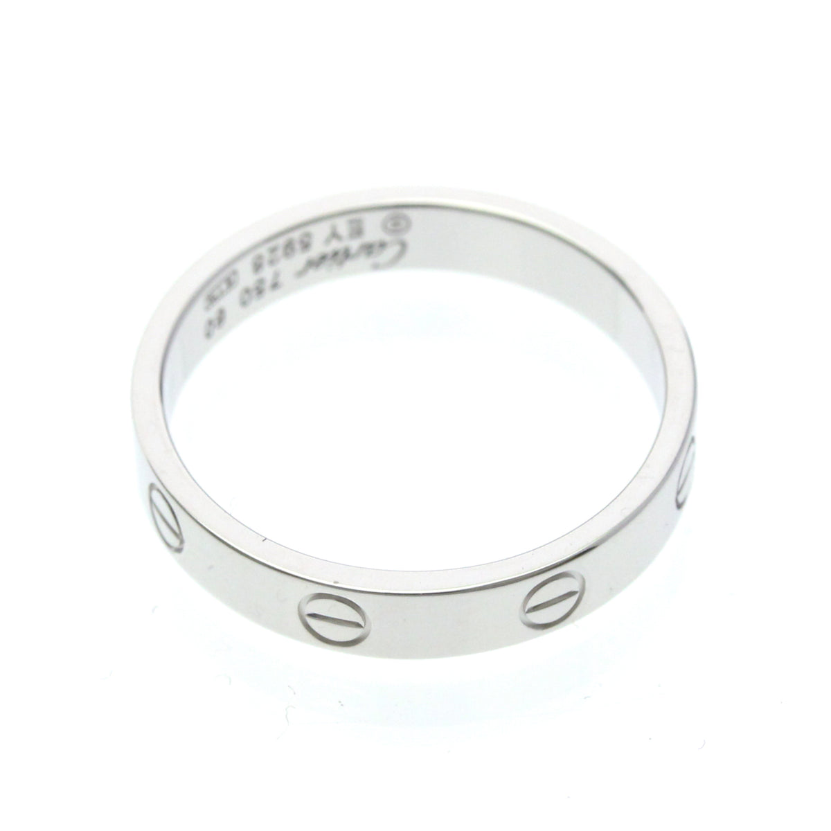 Cartier Love Wedding Band 18K White Gold Silver White_Gold Ring Jewelry (Pre-Owned)