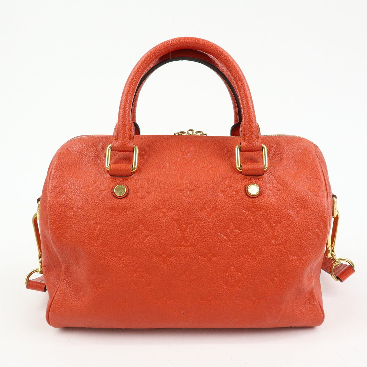 Louis Vuitton Speedy Bandouliere Monogram Empreinte Leather Orange Leather Handbag (Pre-Owned)