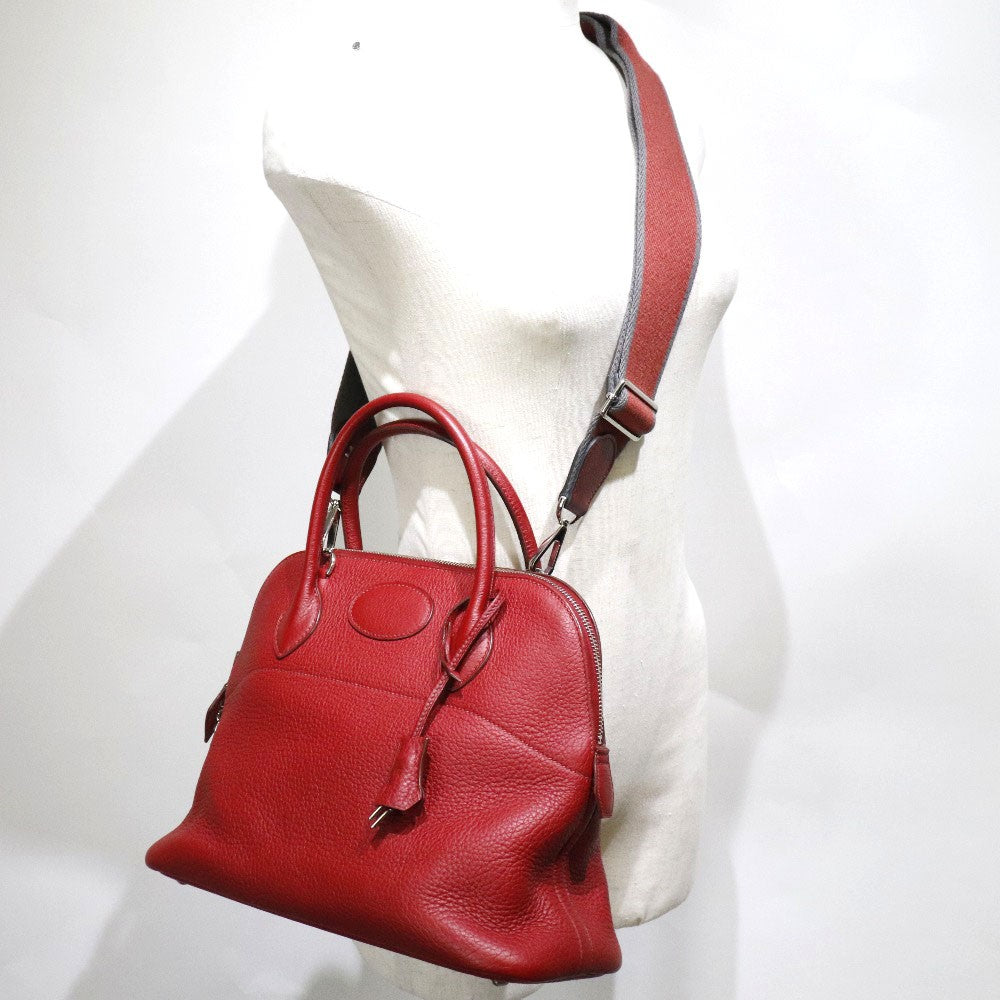 Hermes Bolide Clemence Red Leather Handbag (Pre-Owned)