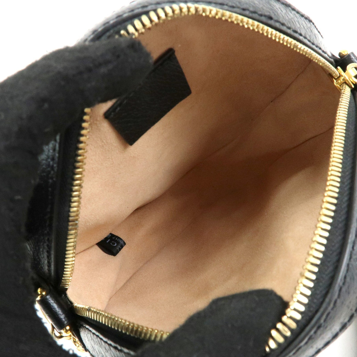 Gucci Ophidia Round Leather Black Leather Shoulder Bag Bag (Pre-Owned)