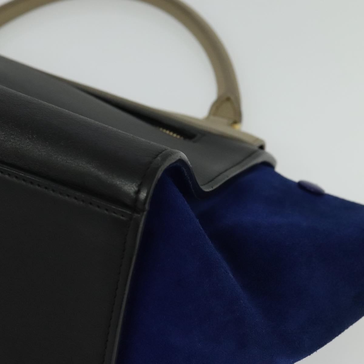 Celine Tricolor Trapeze Leather Beige Leather Handbag (Pre-Owned)