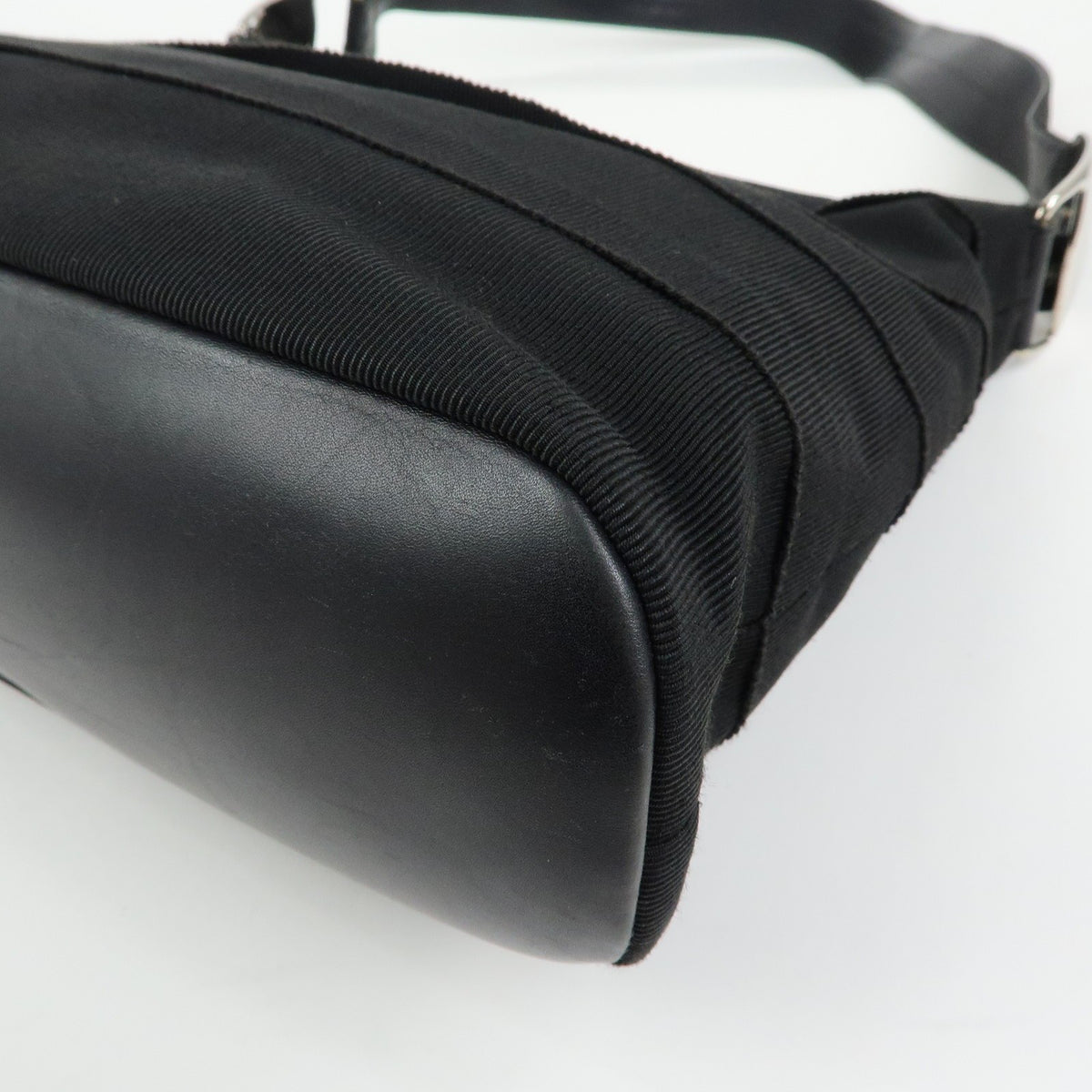 Salvatore Ferragamo Vara Leather Black Canvas Tote Bag Bag (Pre-Owned)