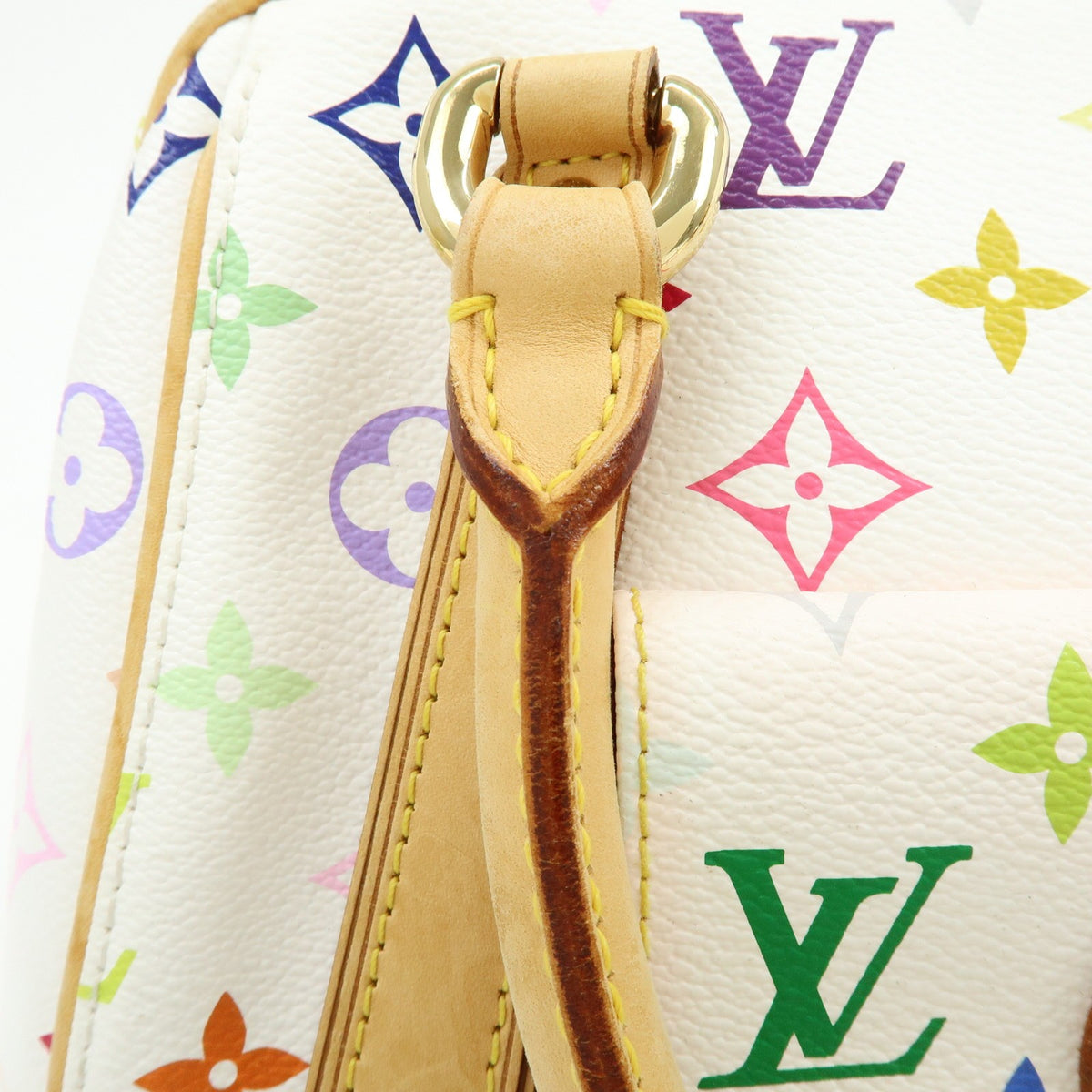 Louis Vuitton Priscilla Monogram Multicolor White Canvas Handbag (Pre-Owned)
