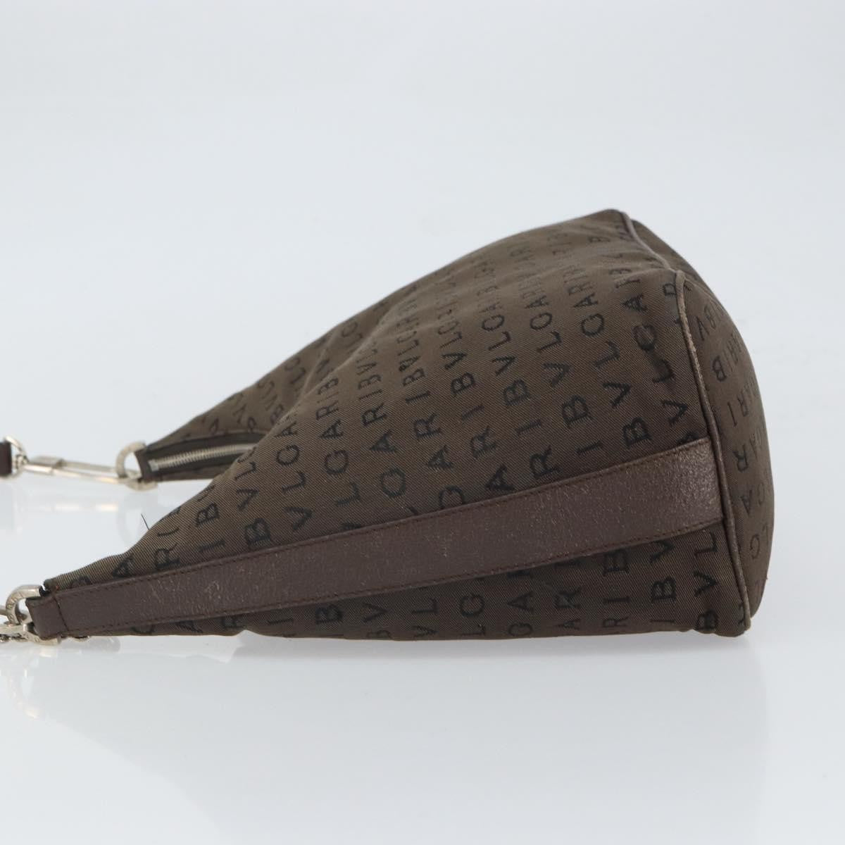 Bvlgari Logomania Canvas With Leather Brown Canvas Shoulder Bag Bag (Pre-Owned)