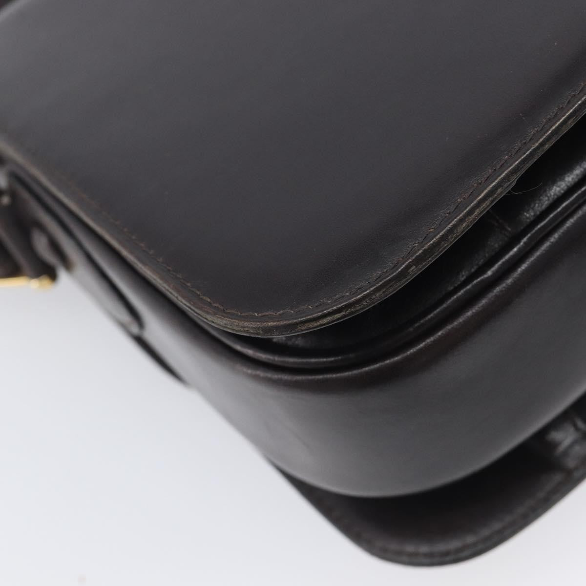 Celine Horse Carriage Leather Black Leather Shoulder Bag Bag (Pre-Owned)