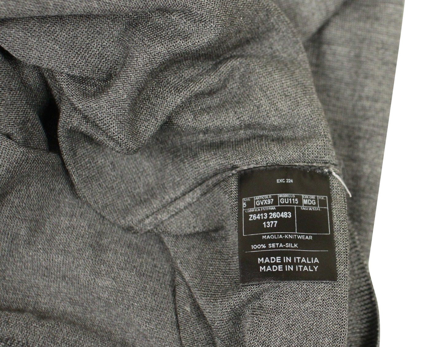 Gucci Men's Top Buttoned Gray Silk Sweater