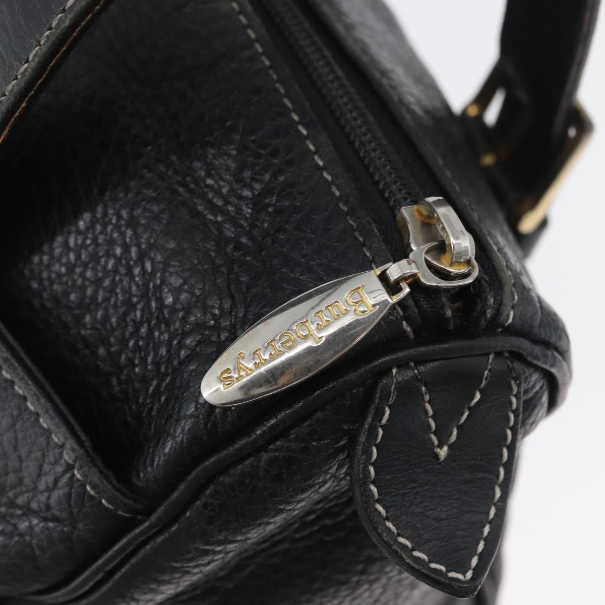 Burberry Vintage Leather Black Leather Handbag (Pre-Owned)