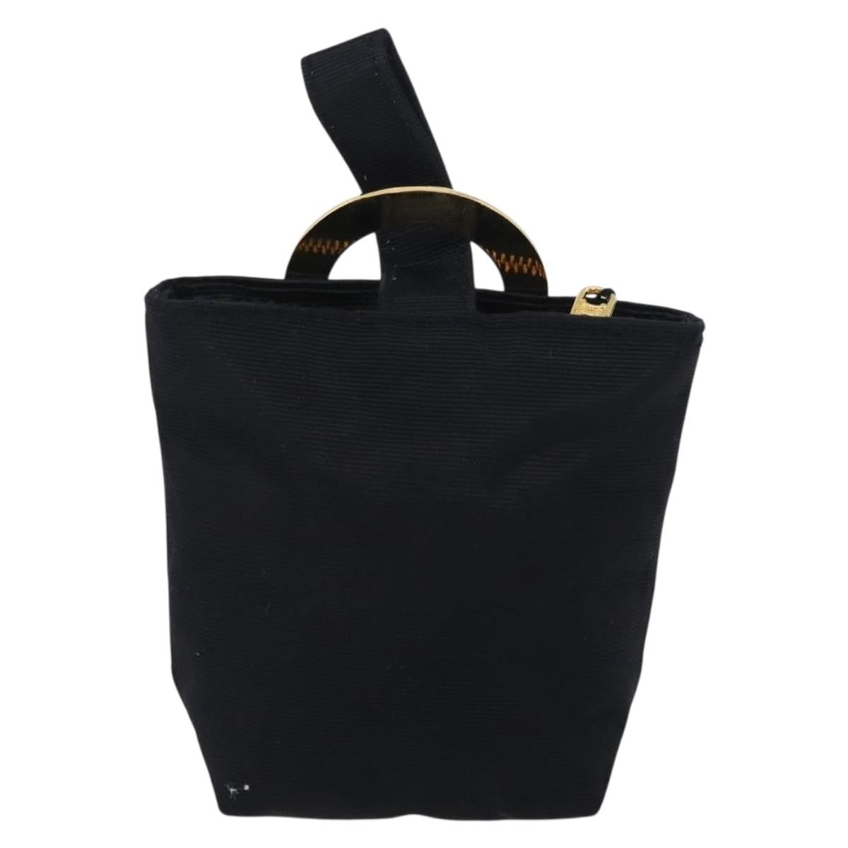Celine Circle Logo Pouch Canvas Black Canvas Clutche & Pouche Bag (Pre-Owned)
