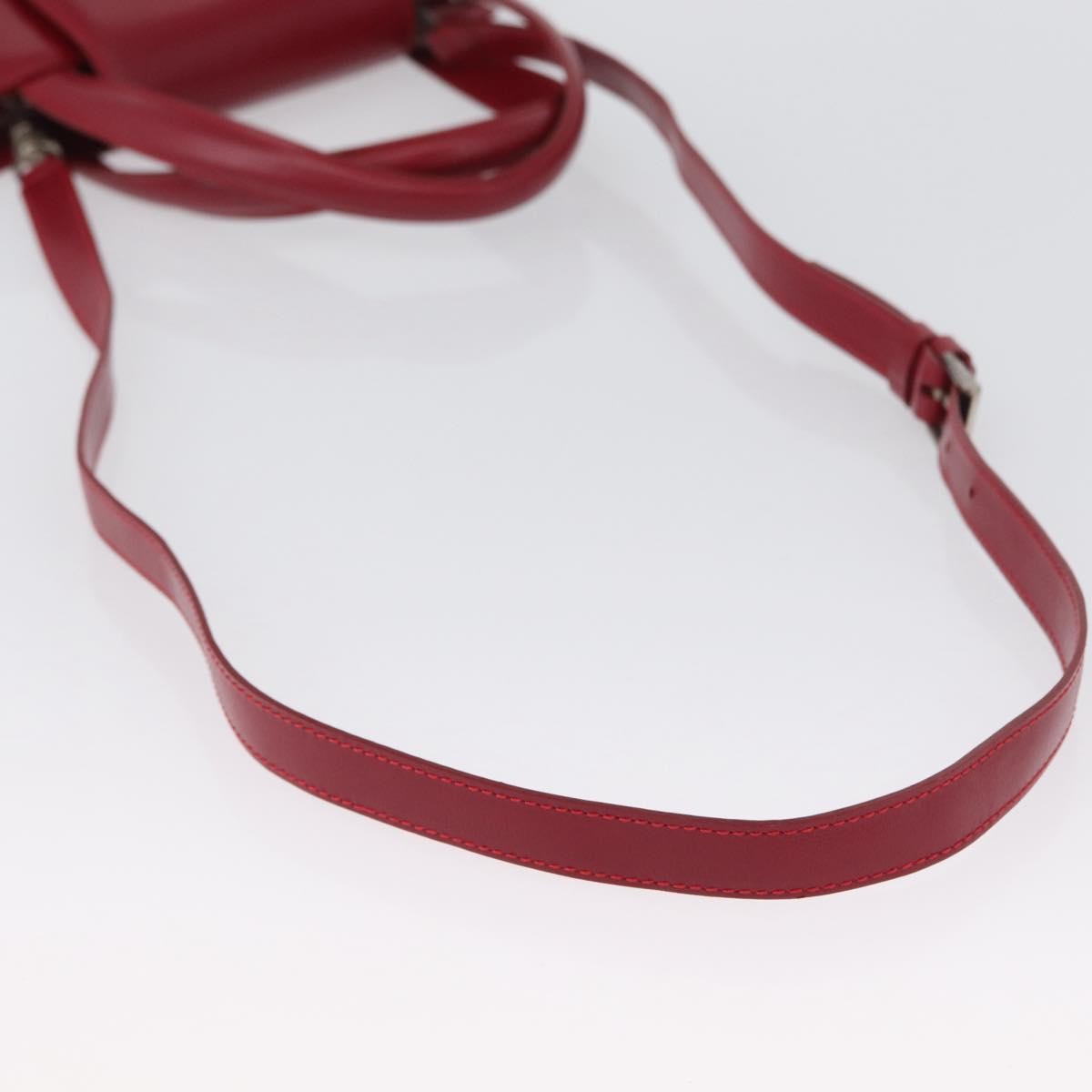 Bvlgari Top Handle Leather Red Leather Handbag (Pre-Owned)