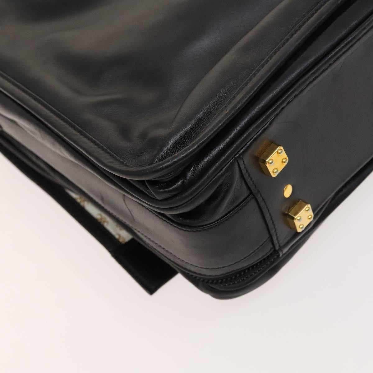 Loewe Anagram Business Leather Black Leather Briefcase Bag (Pre-Owned)