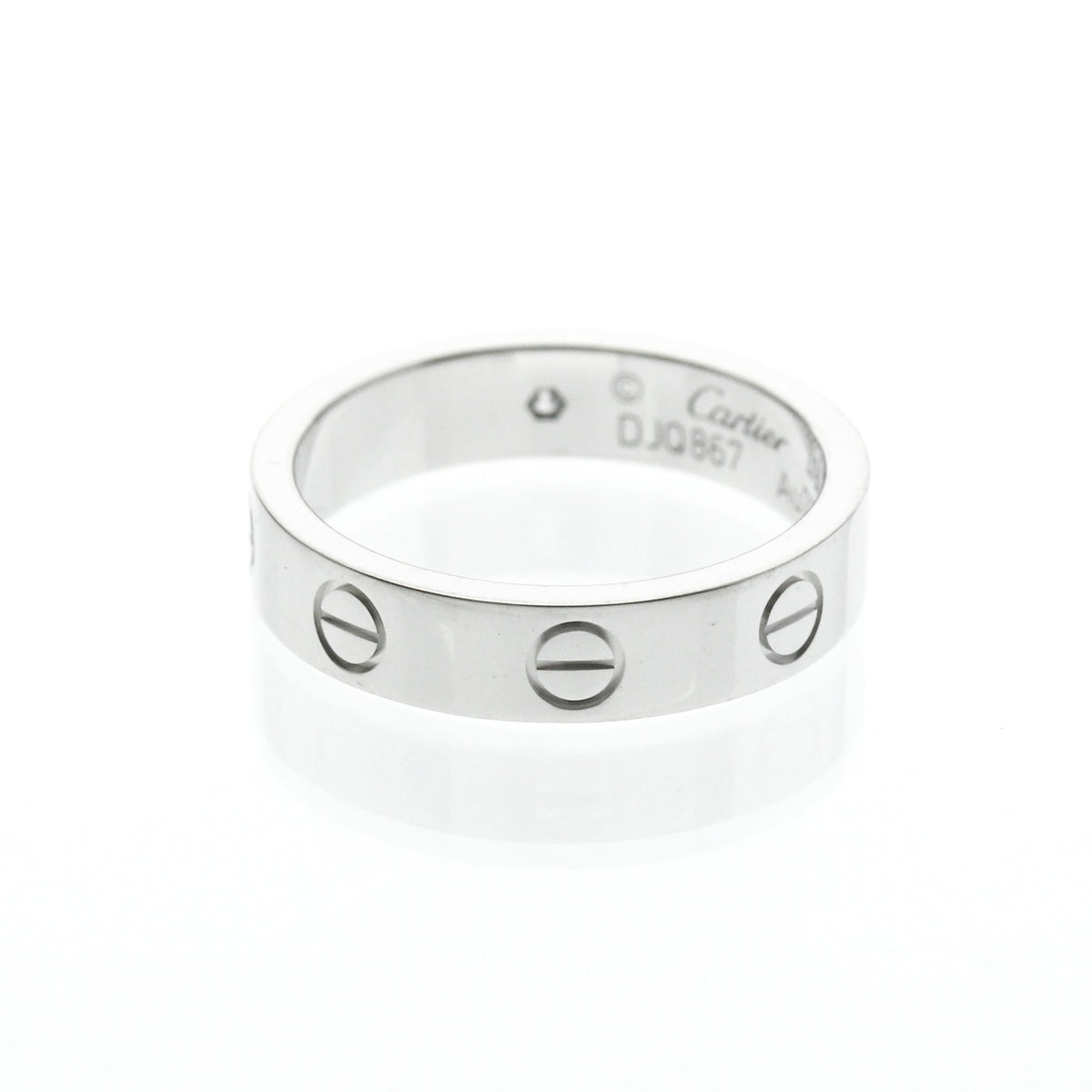 Cartier Love Wedding Band 1 Diamond 18K White Gold With Diamond Silver White_Gold Ring Jewelry (Pre-Owned)