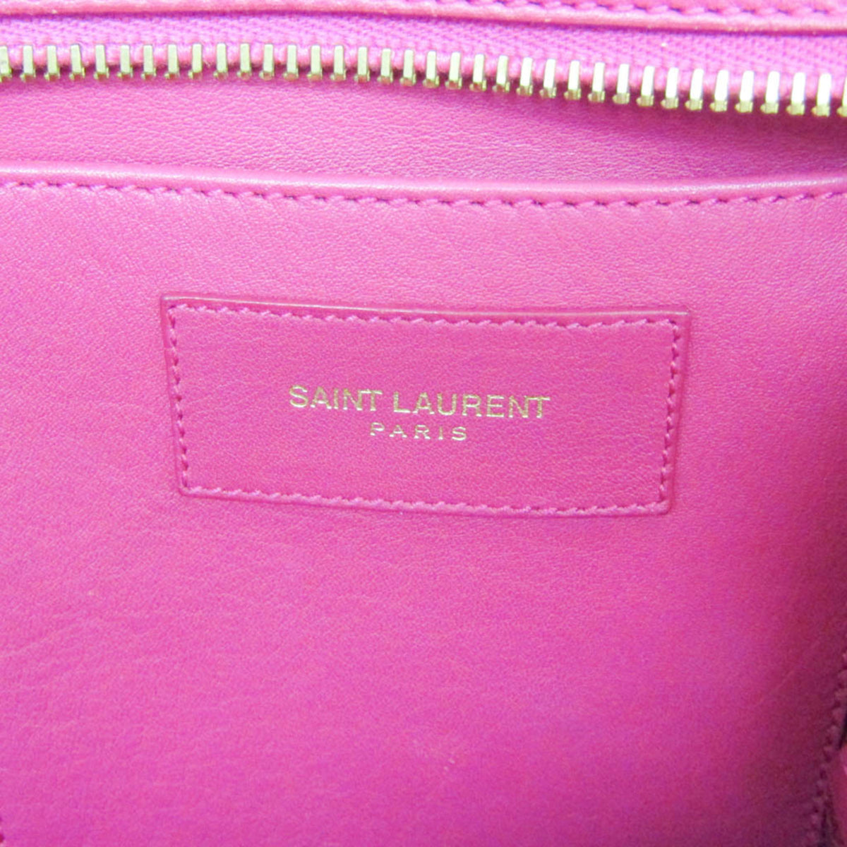 Saint Laurent Classic Y Cabas Leather Pink Leather Handbag (Pre-Owned)