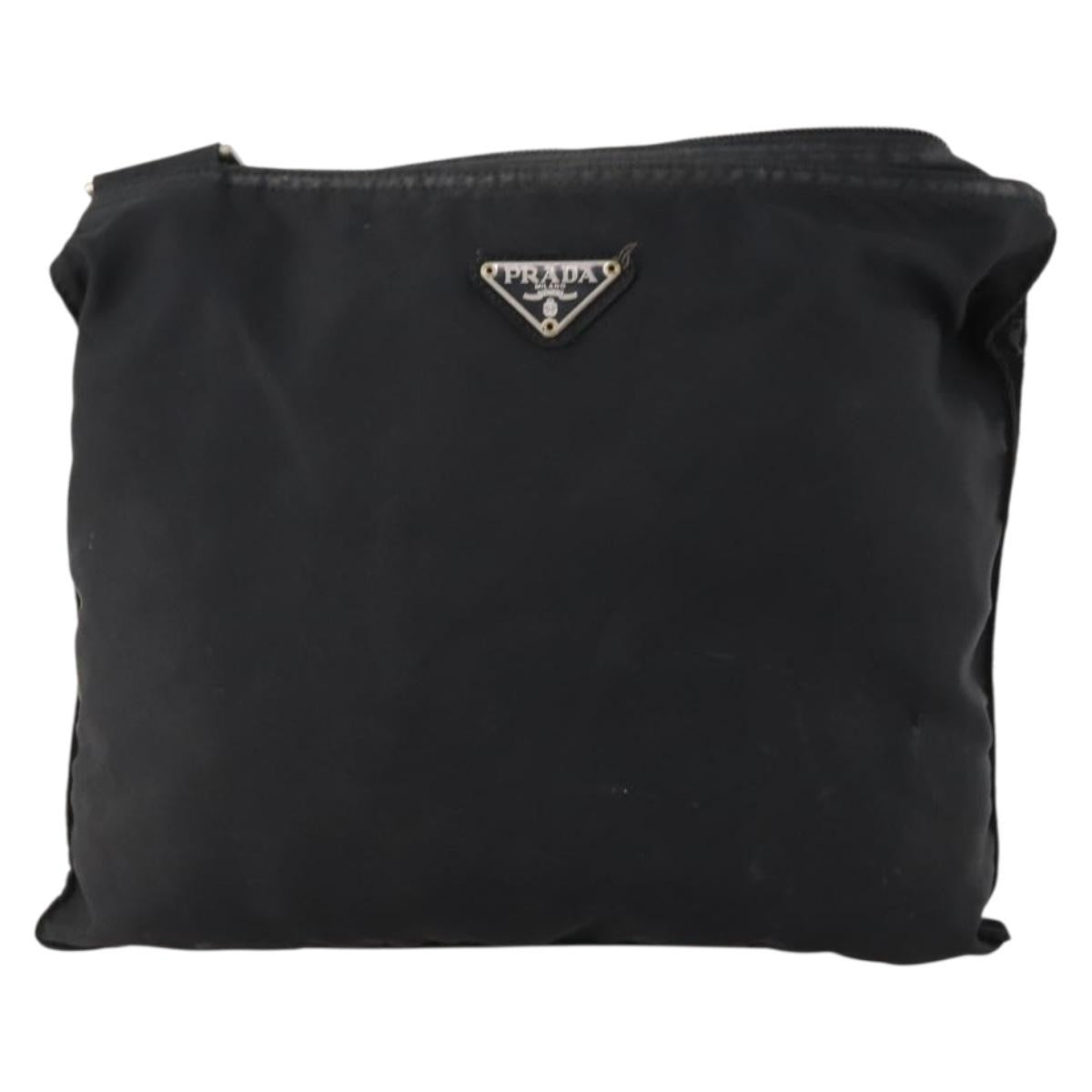 Prada Flat Messenger Tessuto Black Nylon Shoulder Bag Bag (Pre-Owned)