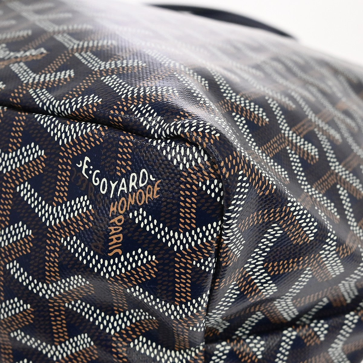 Goyard Saint Louis Coated Canvas Navy Canvas Tote Bag Bag (Pre-Owned)