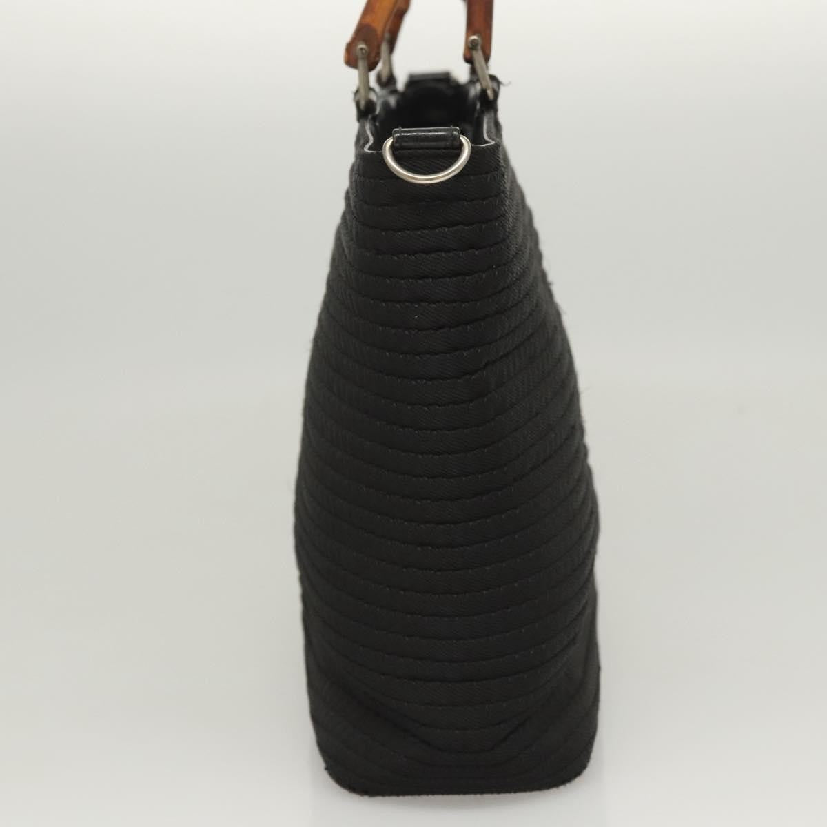 Gucci Bamboo Canvas Black Canvas Tote Bag Bag (Pre-Owned)