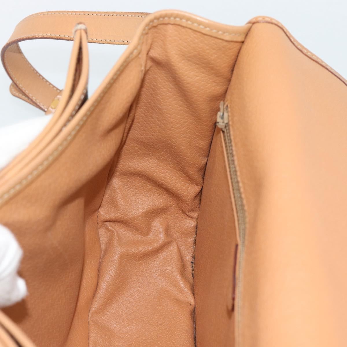 Celine Vintage Macadam Canvas And Leather Brown Canvas Shoulder Bag Bag (Pre-Owned)