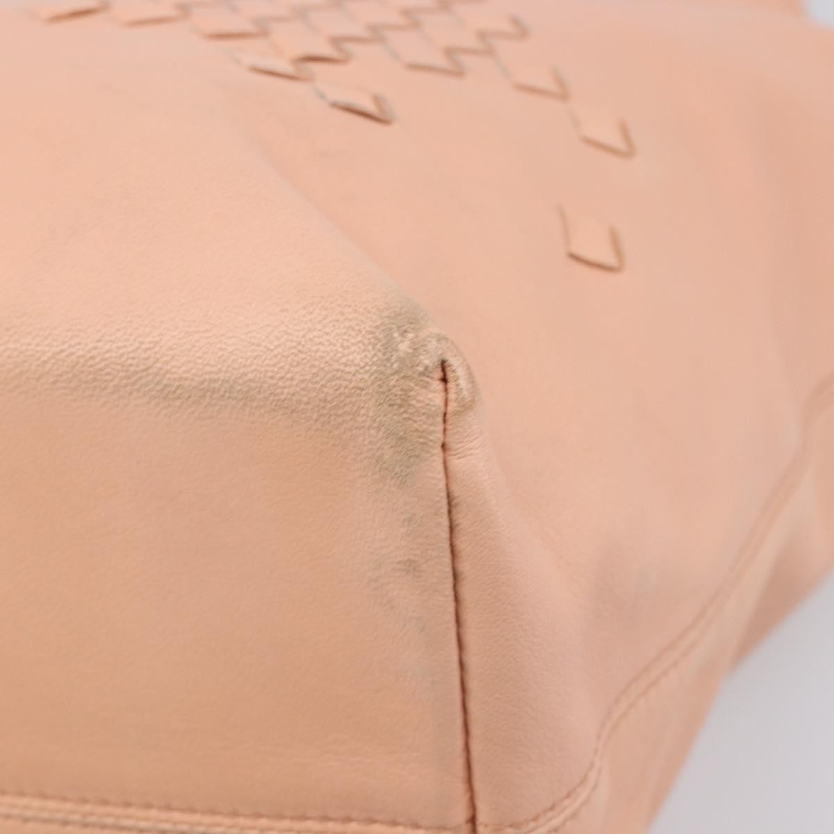 Bottega Veneta Regent Leather With Intrecciato Detail Pink Leather Tote Bag Bag (Pre-Owned)