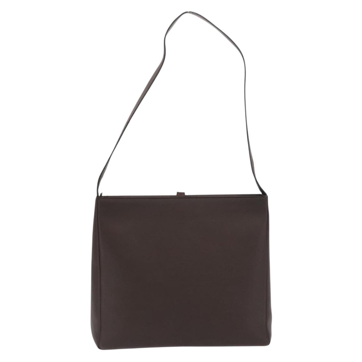 Salvatore Ferragamo Gancini Leather Brown Leather Shoulder Bag Bag (Pre-Owned)