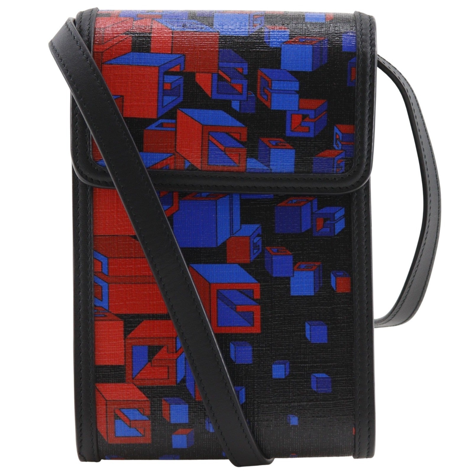 Gucci Flap Printed Coated Canvas Black Pvc Shoulder Bag Bag (Pre-Owned)