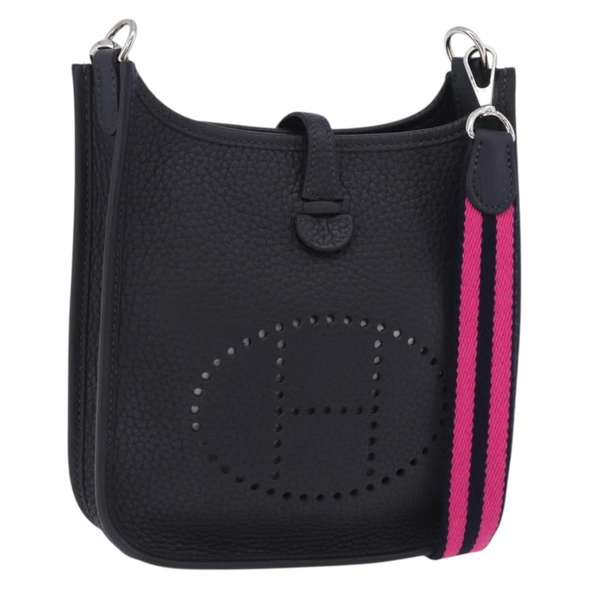 Hermes Evelyne Bag Gen Iii Clemence Black Leather Shoulder Bag Bag (Pre-Owned)