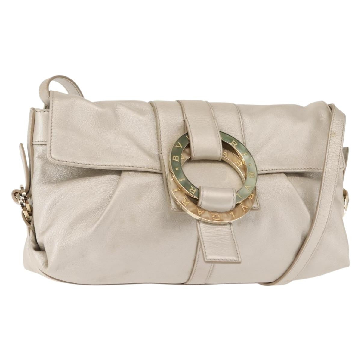 Bvlgari Chandra Flap Leather Silver Leather Bag (Pre-Owned)
