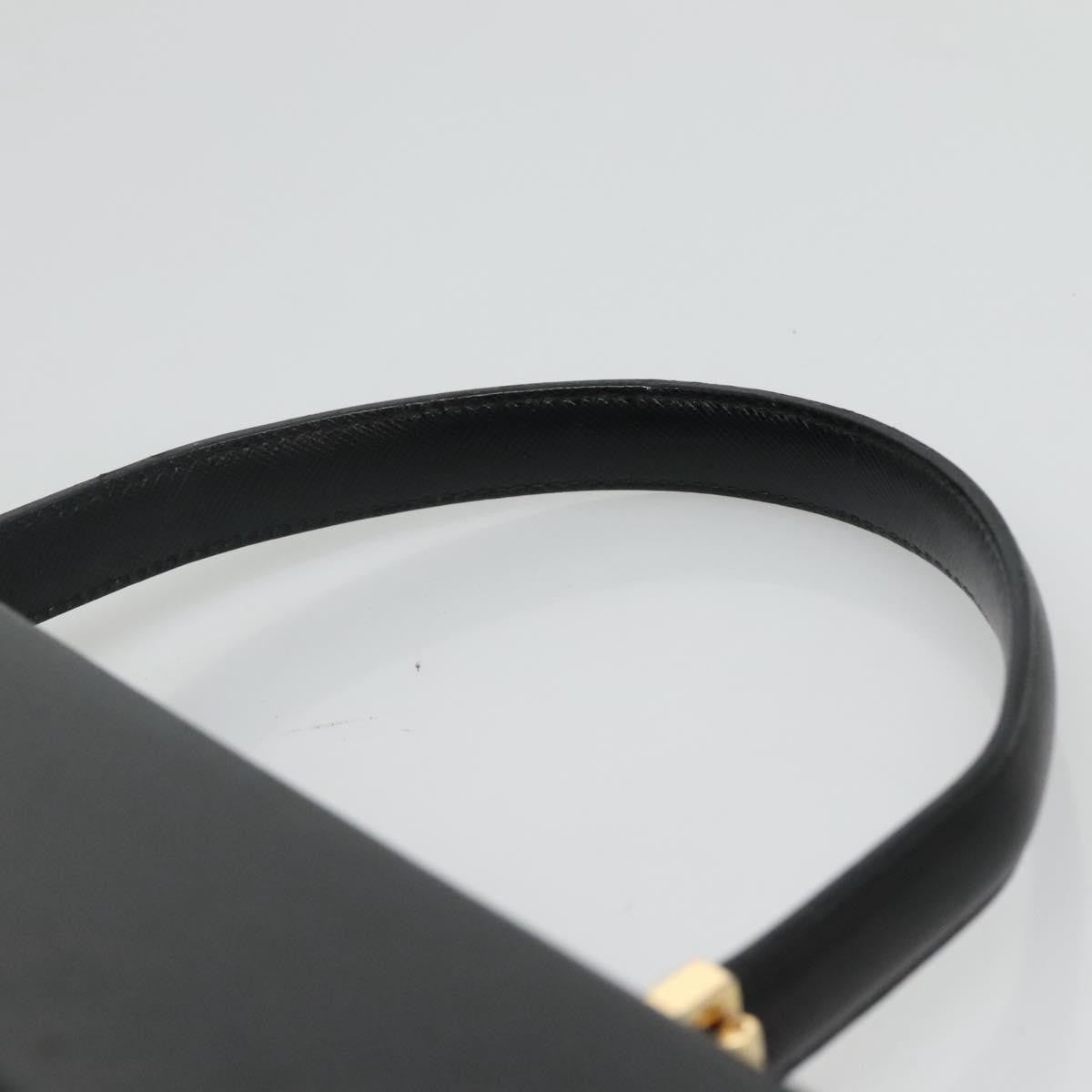 Salvatore Ferragamo Gancini Convertible Top Handle Leather Black Leather Handbag (Pre-Owned)
