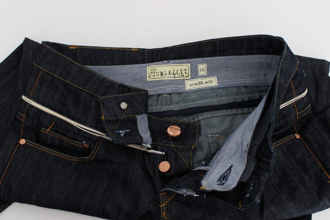 Acht Blue Denim Cotton Bottoms Straight Fit Women's Jeans