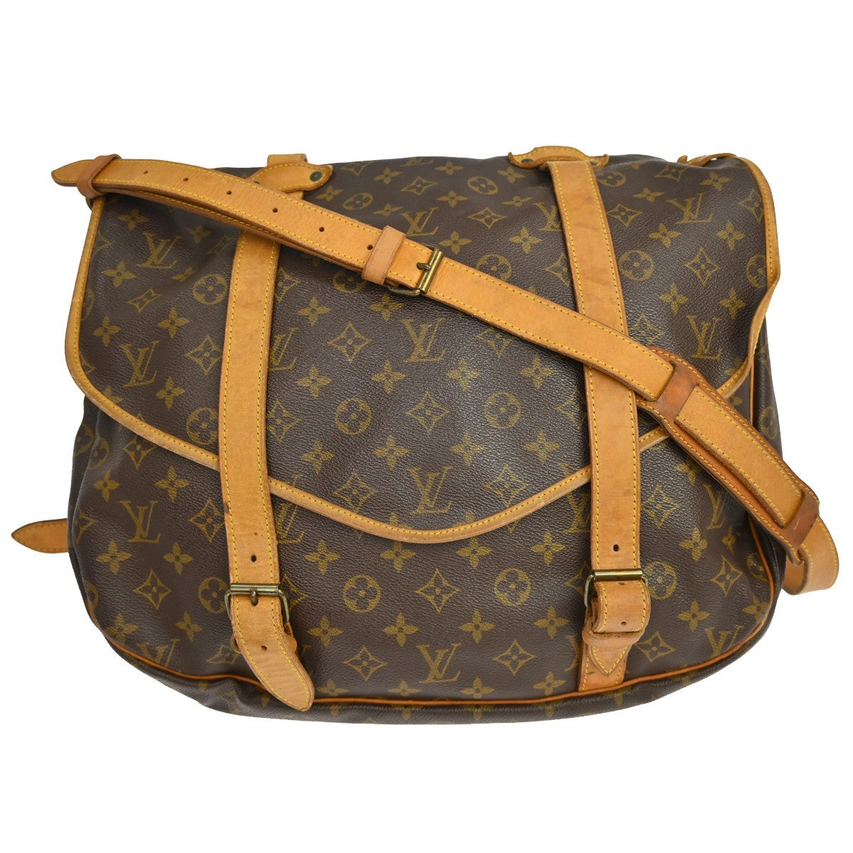 Louis Vuitton Saumur Monogram Canvas Brown Canvas Shoulder Bag Bag (Pre-Owned)