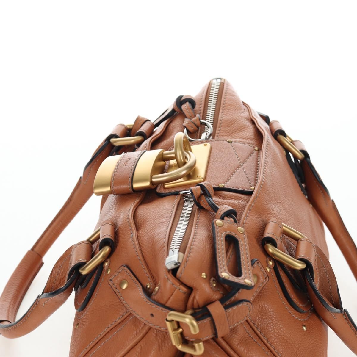 Chloe Paddington Leather Brown Leather Tote Bag Bag (Pre-Owned)