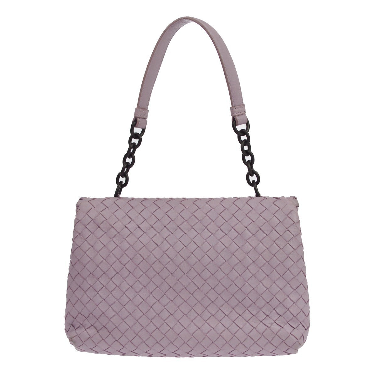 Bottega Veneta Olimpia Intrecciato Nappa Purple Leather Shoulder Bag Bag (Pre-Owned)