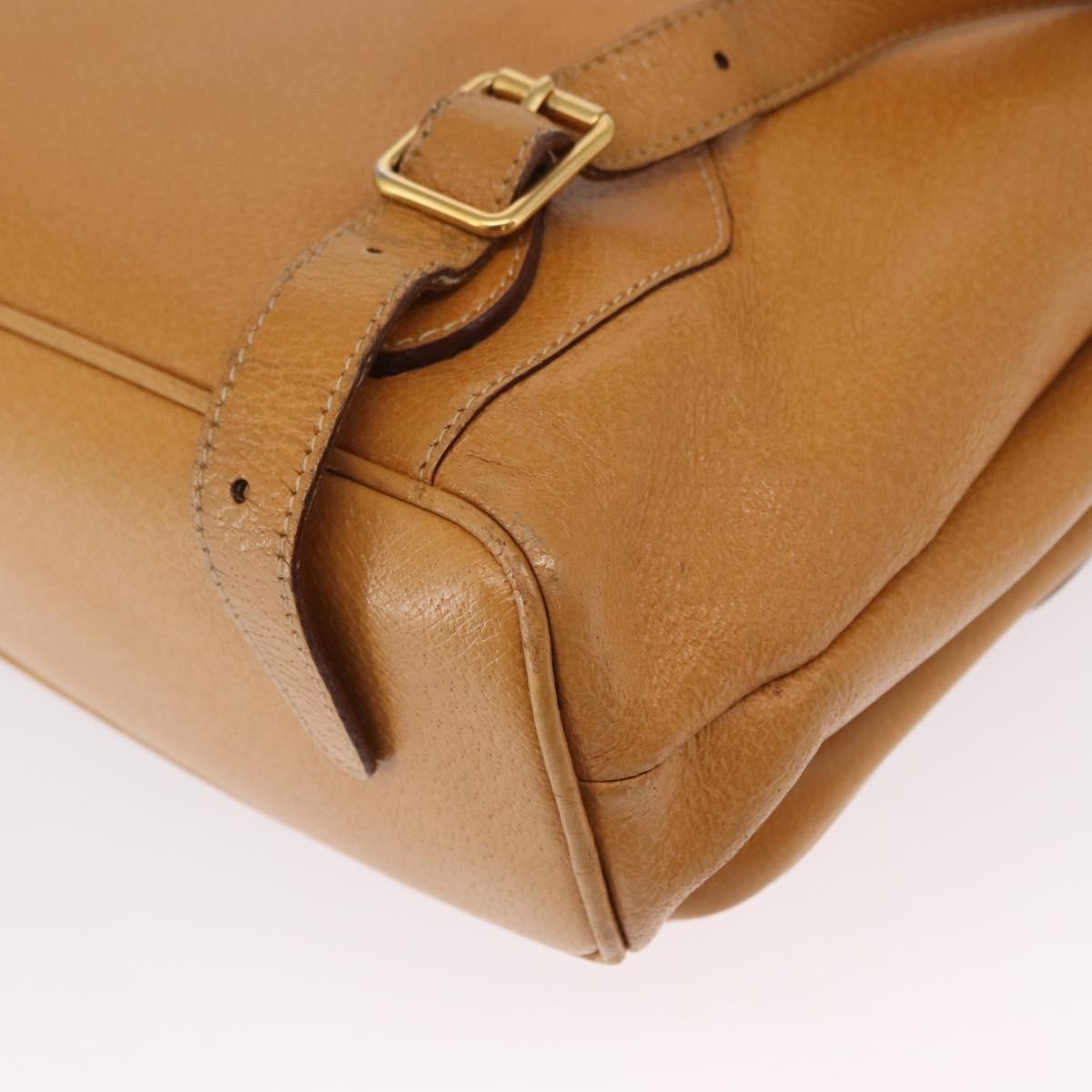Gucci Vintage Bamboo Leather Brown Leather Backpack Bag (Pre-Owned)