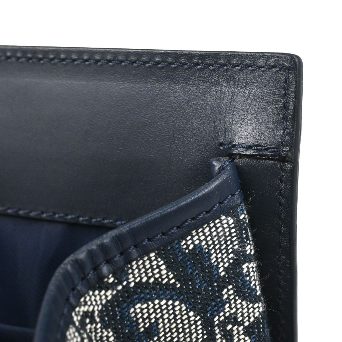 Christian Dior Vintage Trotter Pocket Diorissimo Canvas Navy Canvas Tote Bag Bag (Pre-Owned)
