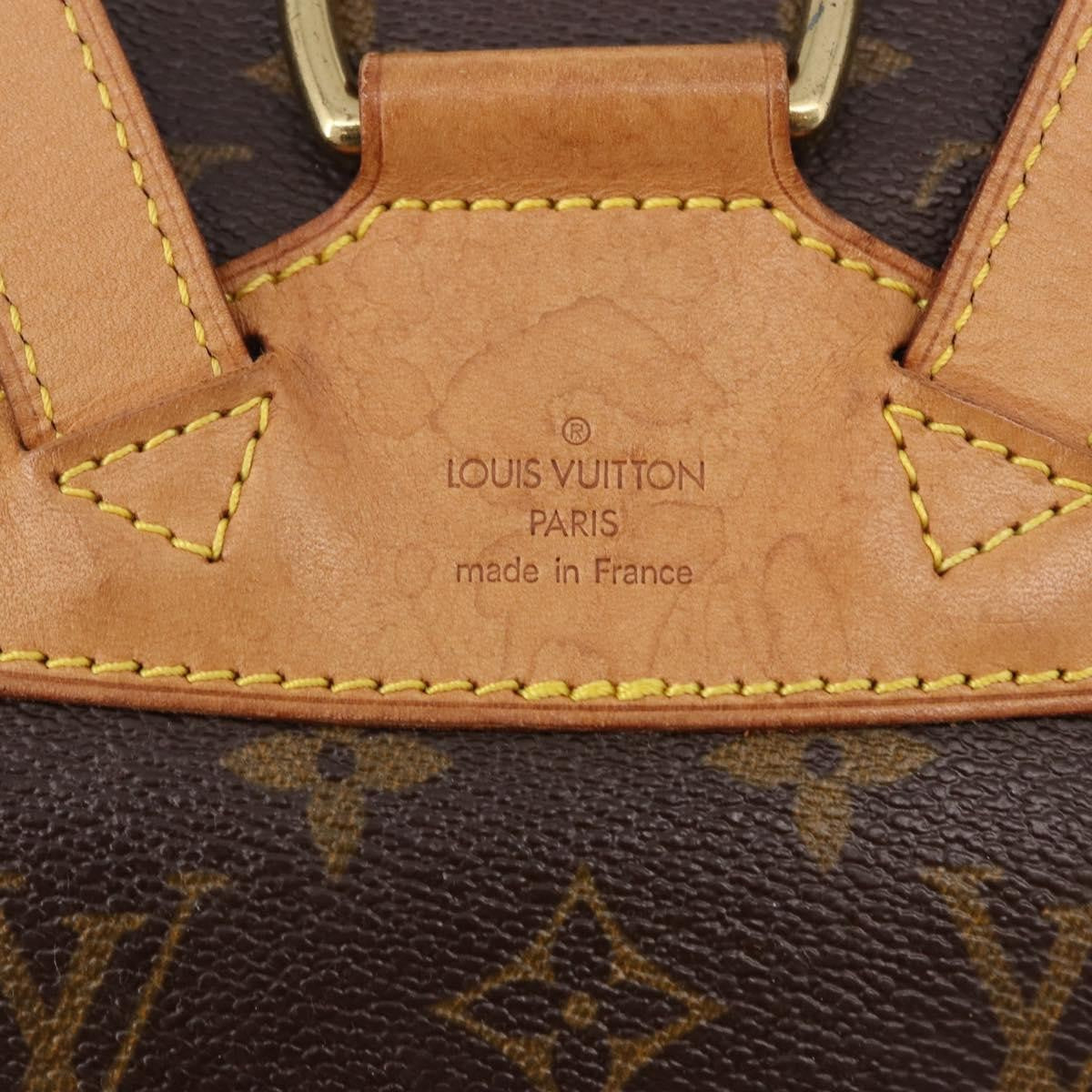 Louis Vuitton Montsouris Monogram Washed Denim Brown Canvas Backpack Bag (Pre-Owned)