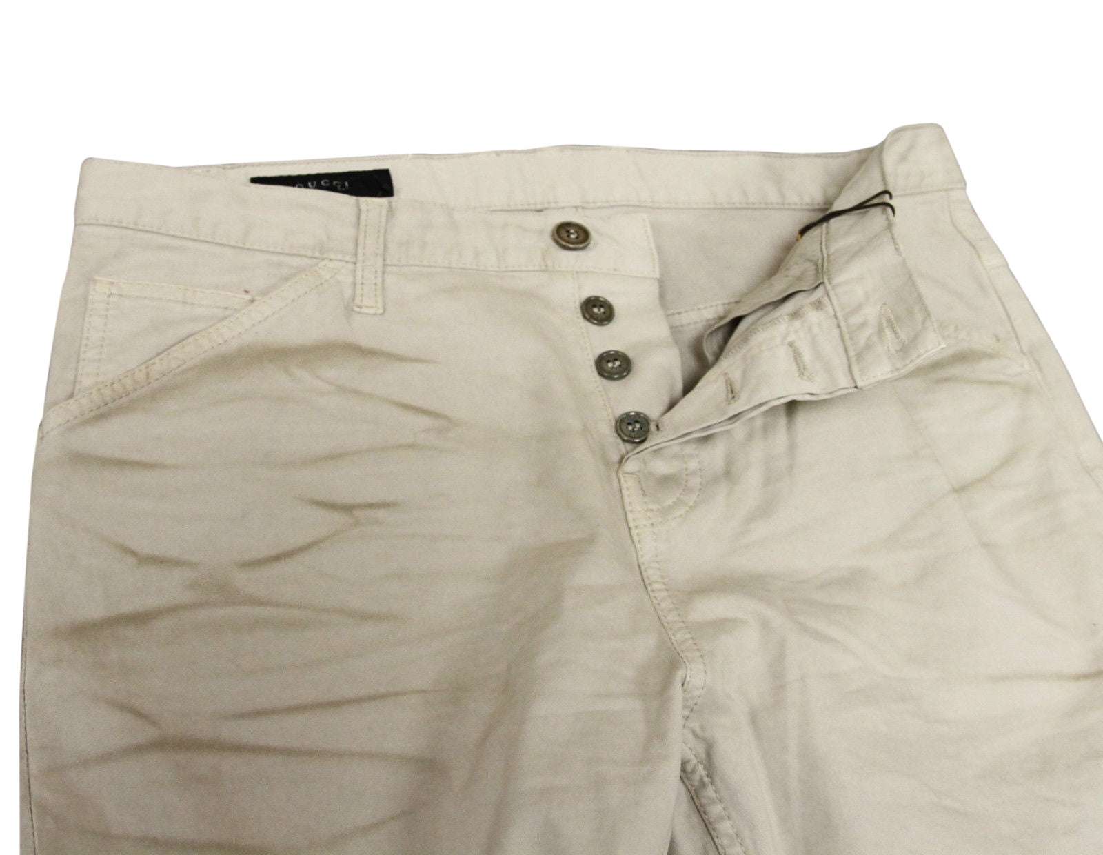 Gucci Men's Beige Dirty Washed Casual Pants (G 46 / 30 US)