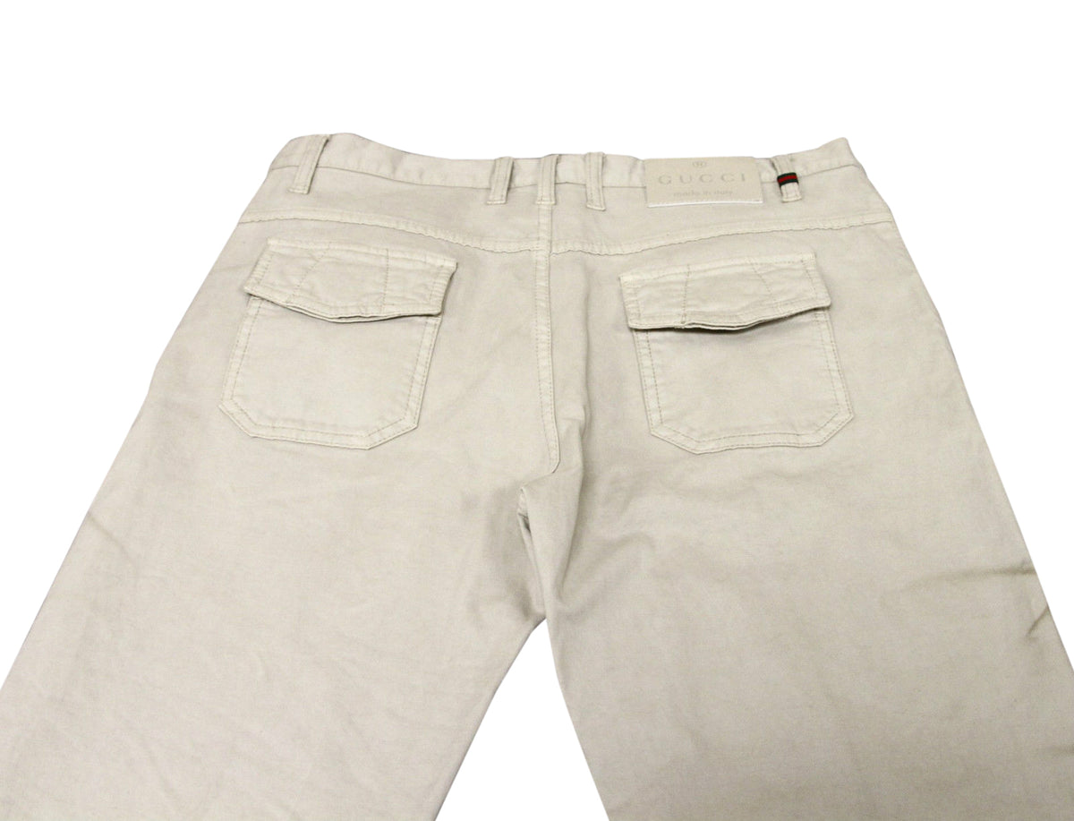 Gucci Men's Beige Dirty Washed Casual Pants (G 46 / 30 US)
