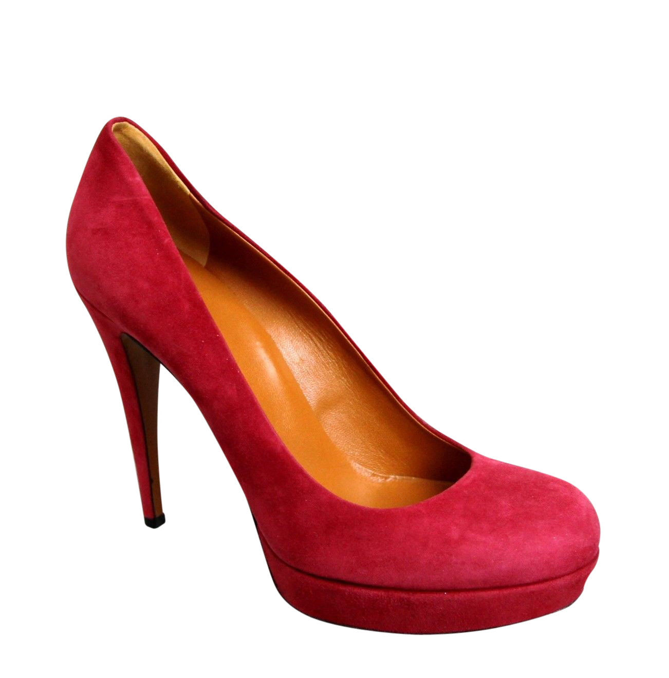 Gucci Women's Raspberry Suede Platform Pump Shoes (39 G / 9 US)