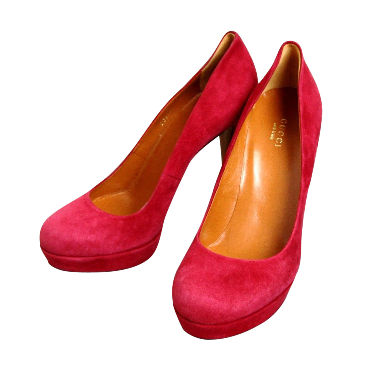 Gucci Women's Raspberry Suede Platform Pump Shoes (39 G / 9 US)