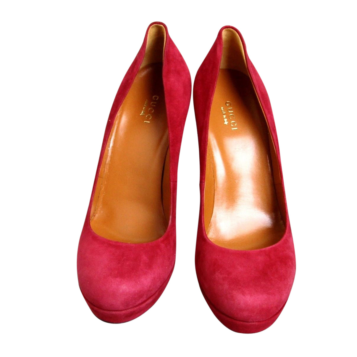Gucci Women's Raspberry Suede Platform Pump Shoes (39 G / 9 US)